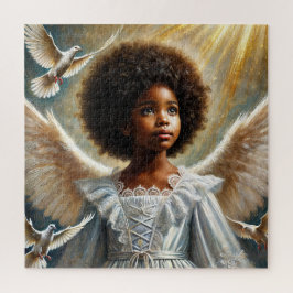 Kleiner schwarzer Girl-Engel mit Afro