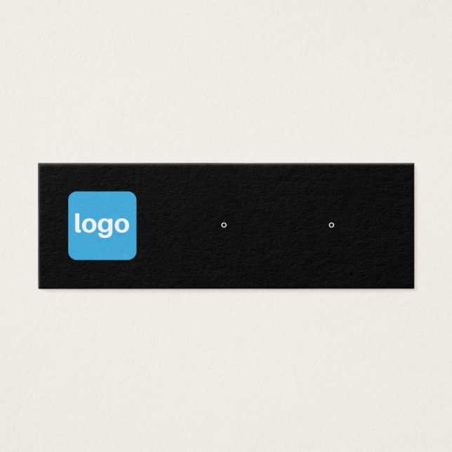 Kleiner schwarzer Logo-Stift Ohrring-Anzeiger (Vorderseite)