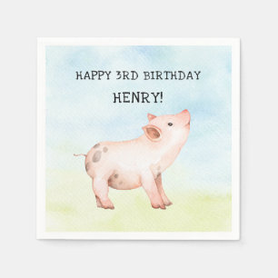 Kleiner Schwein Barnyardgeburtstags-Partydekor Serviette