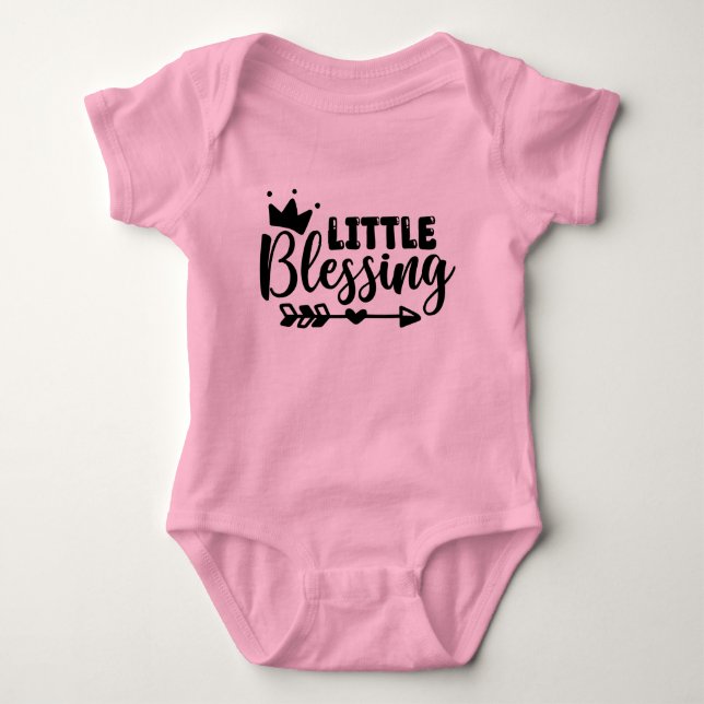 Kleiner Segen Pink Short Sleeve Baby Bodysuit Baby Strampler (Vorderseite)
