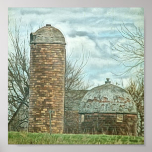 Kleiner Silo, großer Silo Poster