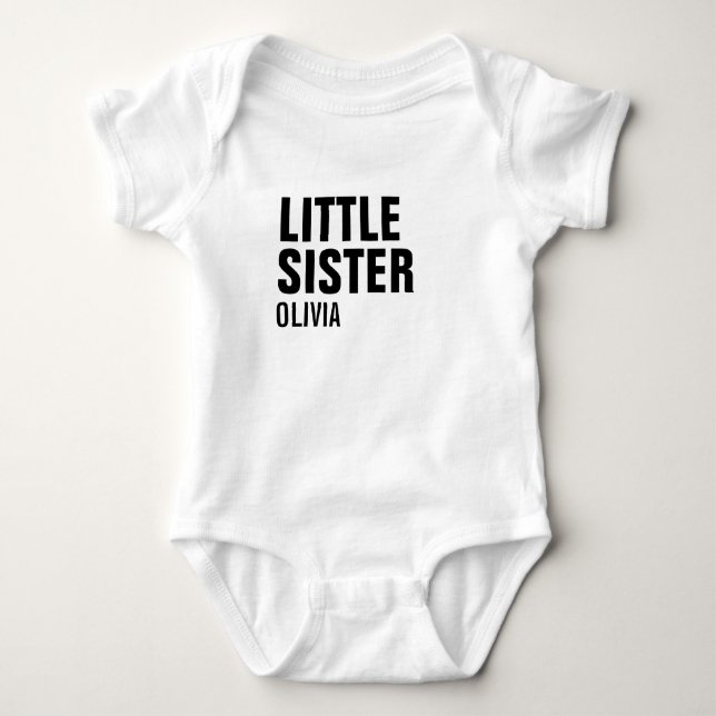 Kleiner Sister Custom Baby Bodysuit Baby Strampler (Vorderseite)