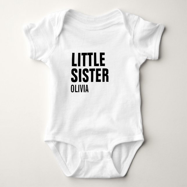 Kleiner Sister Custom Baby Bodysuit Strampler (Vorderseite)