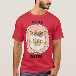 Kleiner Sister Funny Cat Farbenfroher Pink Cat T - T-Shirt