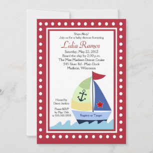 Kleiner Skipper Sailboat 12x18 Baby Dusche Einladu Einladung