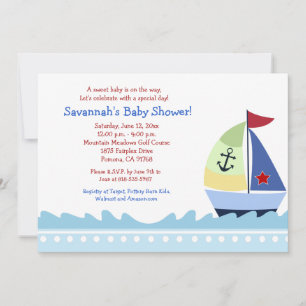 Kleiner Skipper Sailboat 12x18 Baby Dusche Einladu Einladung