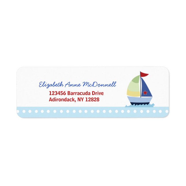 Kleiner Skipper Sailboat Custom Address Labels (Vorne)