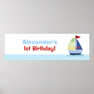 Kleiner Skipper Sailboat Custom Banner Poster Prin