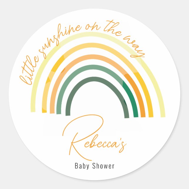 Kleiner Sonnenschein auf dem Weg Babydusche Runder Aufkleber (Vorderseite)