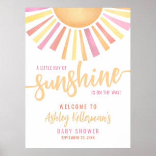 Kleiner Sonnenschein Baby Shower Willkommensschild Poster