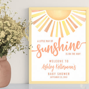 Kleiner Sonnenschein Baby Shower Willkommensschild Poster