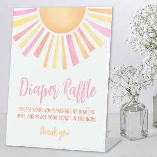 Kleiner Sonnenschein Baby Shower Windel Raffle Sockelschild