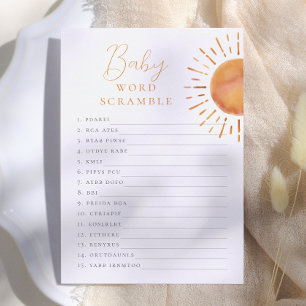 Kleiner Sonnenschein-Baby-Wortverwirrspiel Einladung