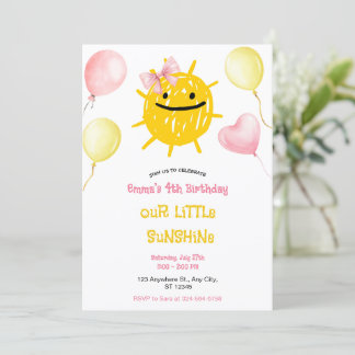 Kleiner Sonnenschein Geburtstag Glückliche Sonnenp Einladung