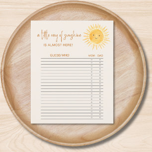 Kleiner Sonnenschein Rate Wer Baby Shower Spiel