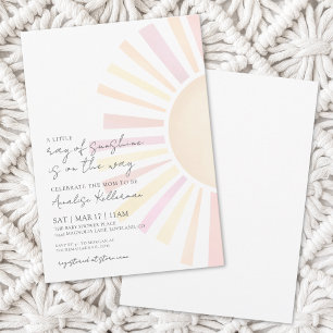 Kleiner Sonnenschein Rosa Babyparty Einladung
