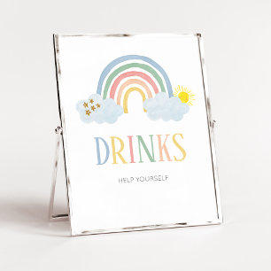 Kleiner Sonnenstrahl Regenbogen Getränke Schild