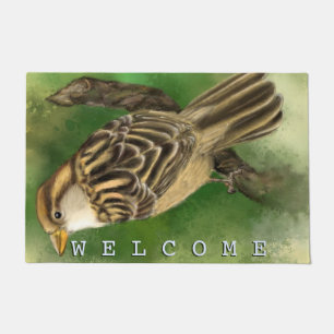 Kleiner Sparrow Doormat Begrüßungsfeder Fußmatte