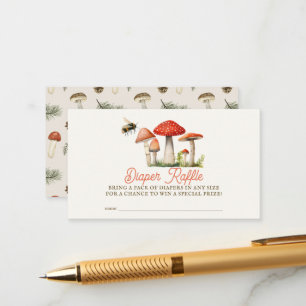 Kleiner Spaß Typ Mushroom Bee Diaper Raffle Ticket Begleitkarte