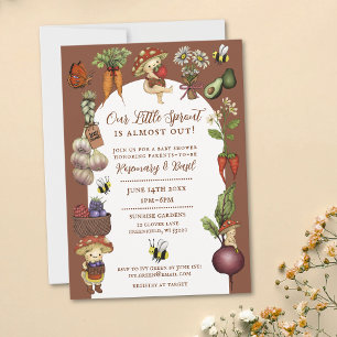 Kleiner Spross Farmer's Market Paarbaby-Party Einladung