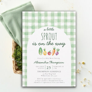 Kleiner Spross Süße Früchte Wasserfarbe Babyparty Einladung