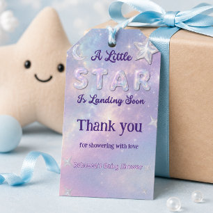 Kleiner Stern landet bald - Himmlische Babyparty Geschenkanhänger