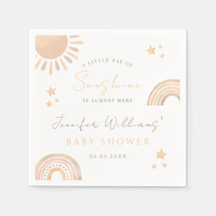 Kleiner Strahl Sonnenschein Regenbogen Babydusche Serviette