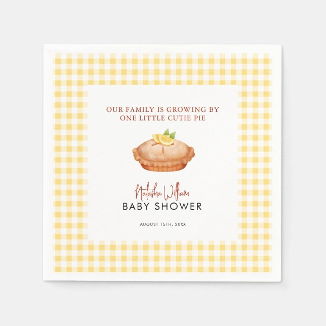 Kleiner Süsse-Kuchen ist auf dem Weg Babydusche Serviette (Vorderseite)