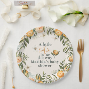 Kleiner Süßer Baby Shower Personalisierte Zitrone Pappteller