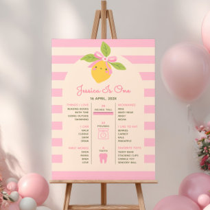 Kleiner Süßer Lemon 1. Geburtstags-Meilenstein-Zei Poster