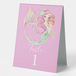 kleiner süßer Mermaid rosa Tischaufsteller
