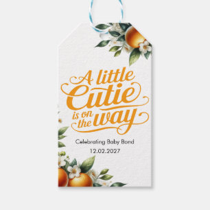 Kleiner Süßer Orange Baby Shower Personalisiert Geschenkanhänger