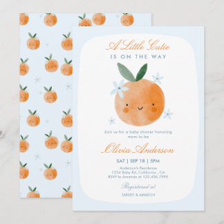 Kleiner Süßer, Orange Citrus Jungen Baby Shower  Einladung