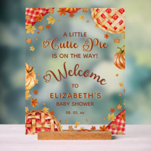 Kleiner Süßer Pie-Kürbis-Herbst-Baby-Shower-Willko Acrylschild