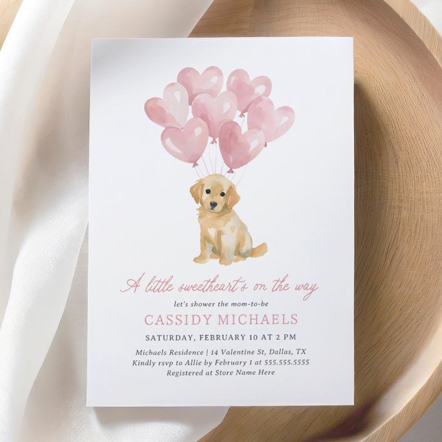 Kleiner Sweetheart Dog Valentine's Baby Shower Einladung (Von Creator hochgeladen)