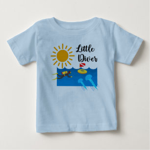 Kleiner Taucher mit Jelly Fish - Baby Fine Jersey T-shirt