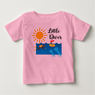 Kleiner Taucher mit Jelly Fish - Baby Fine Jersey T-shirt