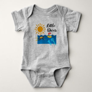 Kleiner Taucher mit Jelly Fish - Baby Jersey Bodys Baby Strampler