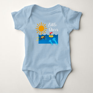 Kleiner Taucher mit Jelly Fish - Baby Jersey Bodys Baby Strampler