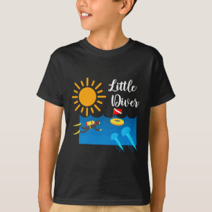 Kleiner Taucher mit Jelly Fish - Kids' Basic T - S T-Shirt