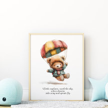 Kleiner Teddy Entdecker Kinderzimmer Poster