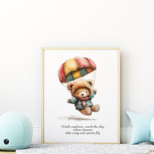 Kleiner Teddy Entdecker Kinderzimmer Poster