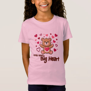 "Kleiner Teddy großes Herz" Süßes Bären Mädchen T- T-Shirt