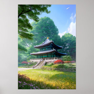 Kleiner Tempel im Garten Poster