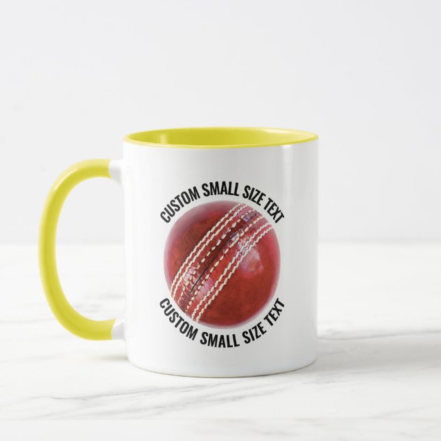 Kleiner Text GELB Combo 11oz Individueller Cricket Tasse (Links)