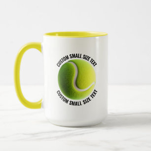 Kleiner Text GELB Combo 15oz Individueller Tennis Tasse