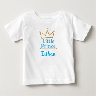 Kleiner Text Prinzen Blue und Goldkrone Baby T-shirt