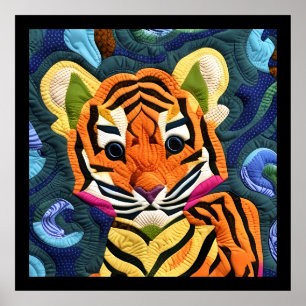 Kleiner Tiger Cub quilt like Design Poster