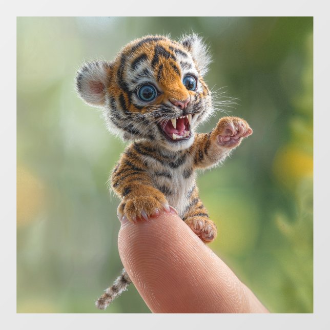 kleiner Tiger Fensteraufkleber (Blatt)