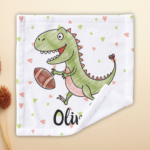 Kleiner Trex spielt personalisiertes Fußballspiel Waschlappen